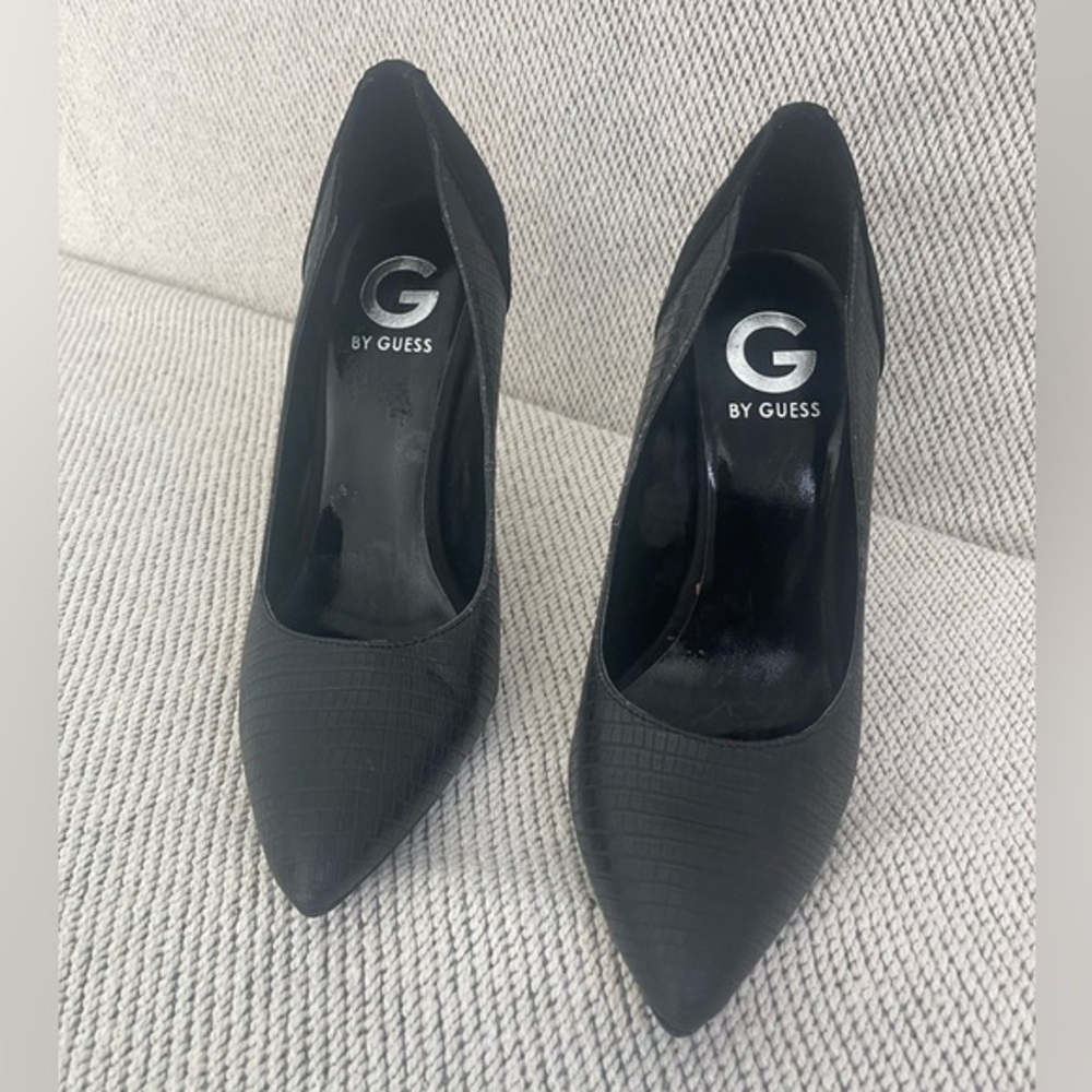 G by Guess Black Heels Sleek Slip-On Design